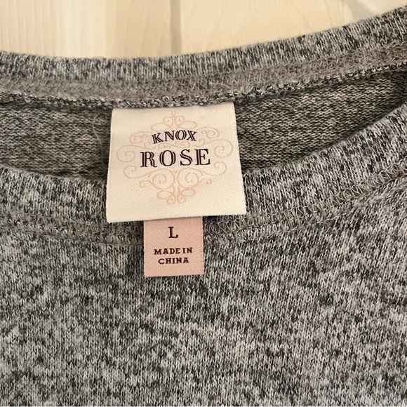 Gray Women's Top with Embroidered Sleeves - Picture 2 of 5